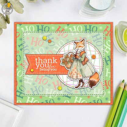 Cute Animals and Flowers Dies & Stamps Set