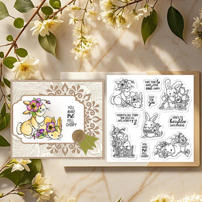 Flower Bunny Clear Stamps