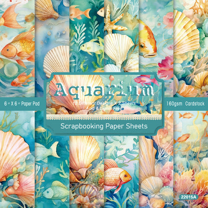 24PCS 6" Ocean Aquarium Scrapbook Paper & Cardstock