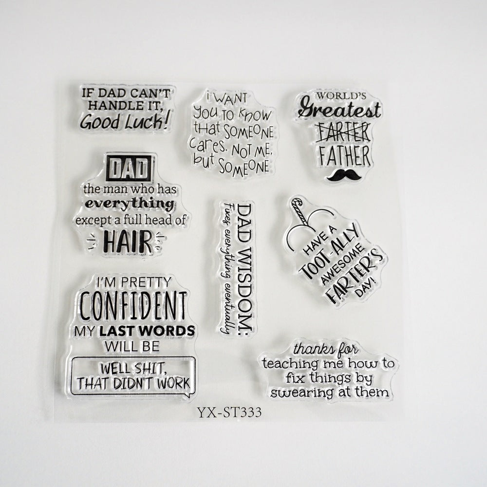 Funny Father's Day Text Clear Stamps