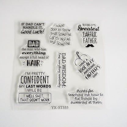 Funny Father's Day Text Clear Stamps