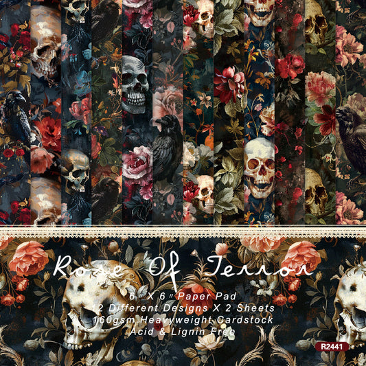 24PCS 6" Rose Of Terror Scrapbook Paper & Cardstock