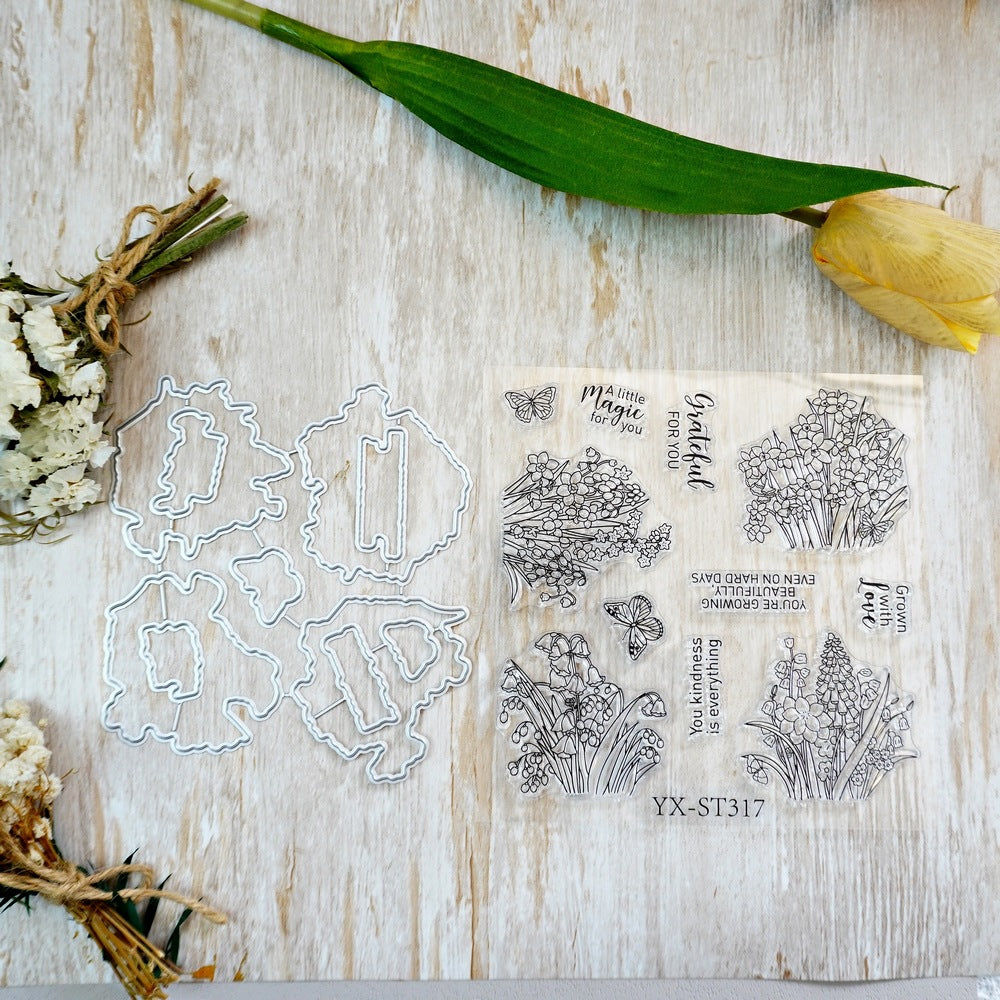 Butterfly Flower Cluster Dies & Stamps Set