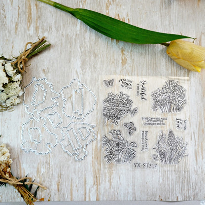 Butterfly Flower Cluster Dies & Stamps Set
