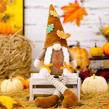 Thanksgiving Maple Leaf Pointy Hat Gnome Decorations