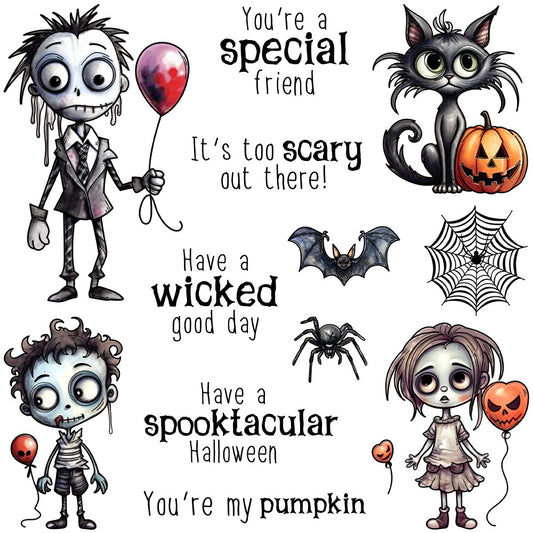 Halloween Theme Dies & Stamps Set
