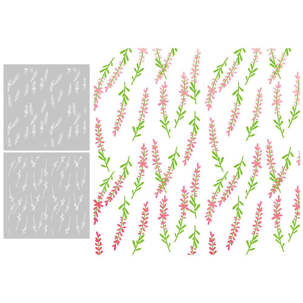 2 PCS Branch Pattern DIY Painting Hollow Stencil