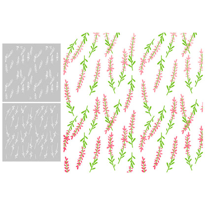 2 PCS Branch Pattern DIY Painting Hollow Stencil