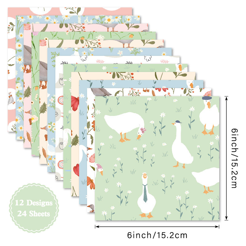 24PCS 6" Goose Scrapbook Paper & Cardstock
