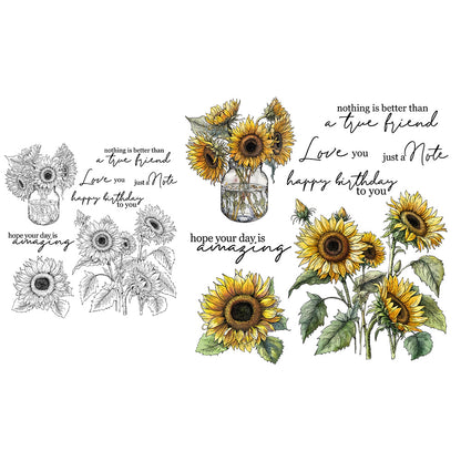 Beautiful Sunflower Dies & Stamps Set