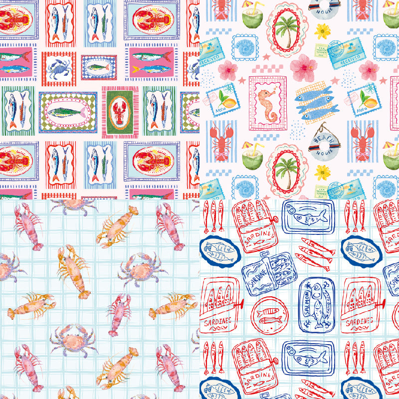 24PCS 6" Seafood Scrapbook Paper & Cardstock