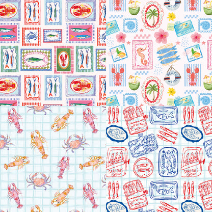 24PCS 6" Seafood Scrapbook Paper & Cardstock
