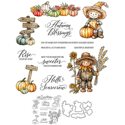 Autumn Harvest Scarecrow Dies & Stamps Set
