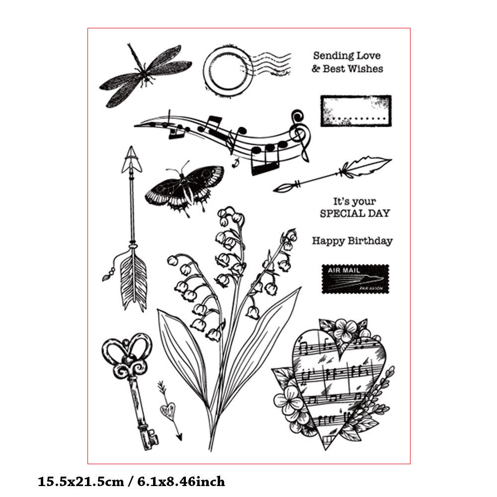Multi-Element Background DIY Scrapbook Clear Stamps