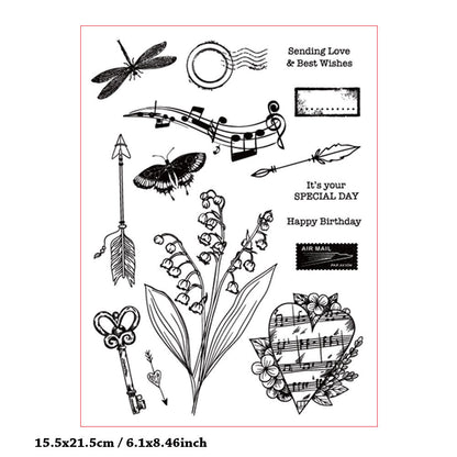Multi-Element Background DIY Scrapbook Clear Stamps