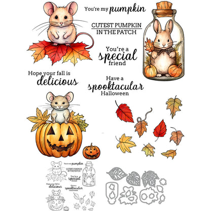 Halloween Mouse Pumpkin Dies & Stamps Set