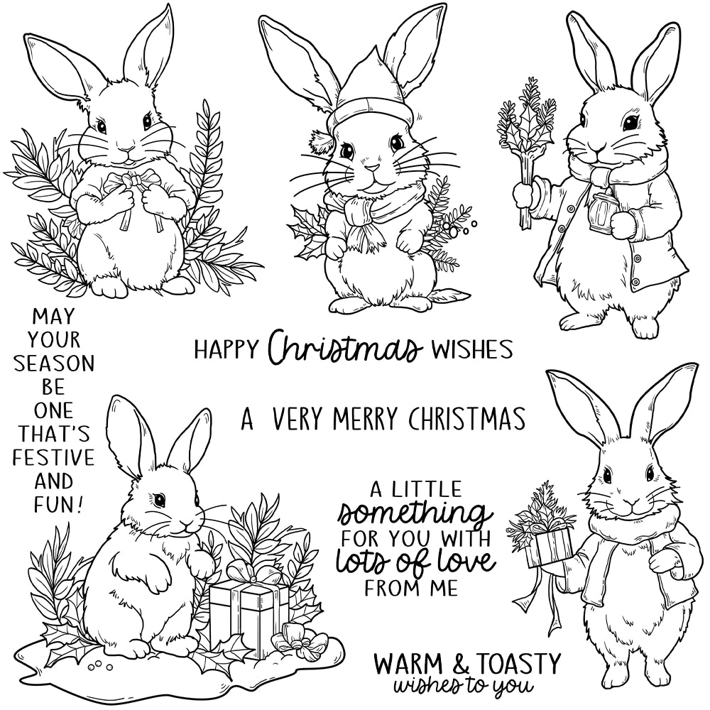 Christmas Cute Bunny Clear Stamps