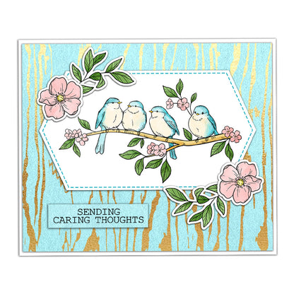 Birds and Fragrant Flowers Dies & Stamps Set