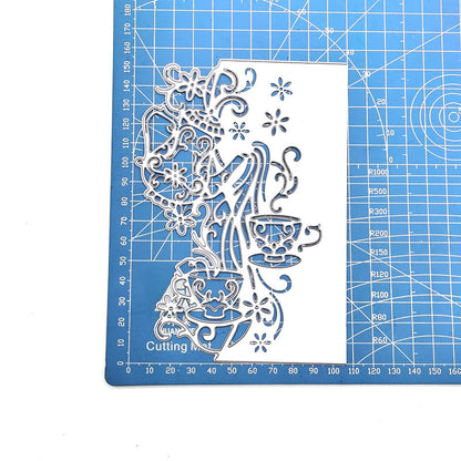 Teapot & Cups Lace Frame Cutting Dies