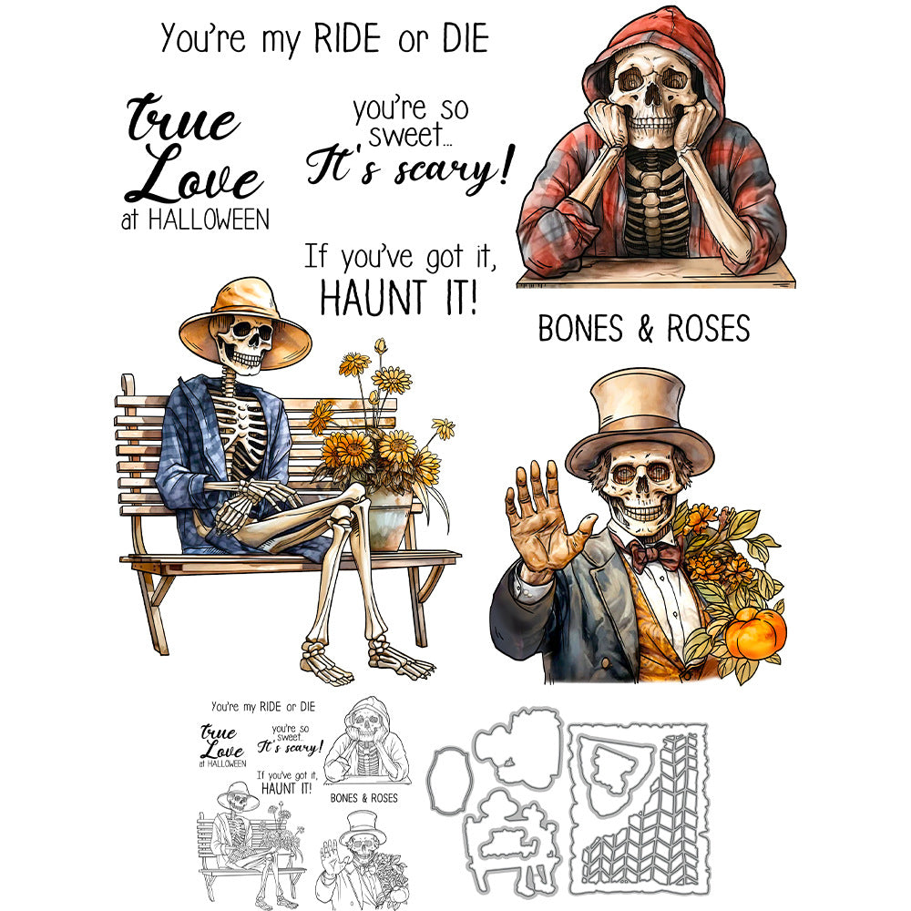 Halloween Skeleton Dies & Stamps Set