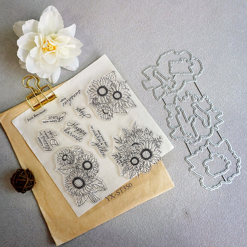 Beautiful Sunflower Dies & Stamps Set