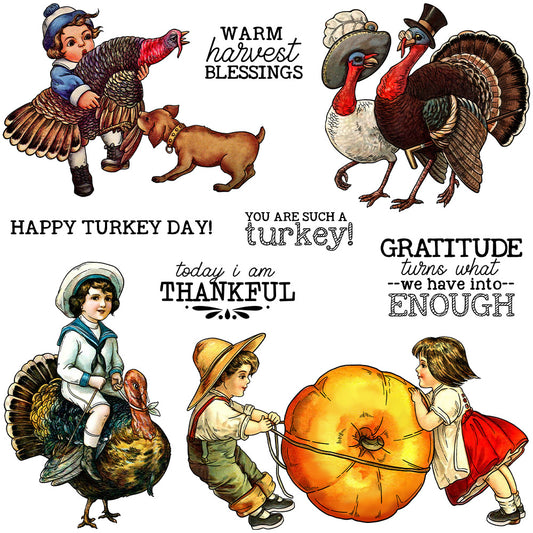 Thanksgiving Theme Dies & Stamps Set
