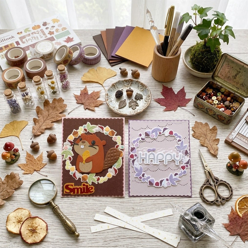 Autumn Leaves Wreath Metal Cutting Dies