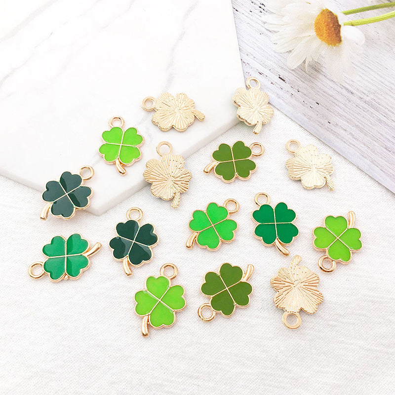 20 Pcs Four-Leaf Clover DIY Jewelry Pendants