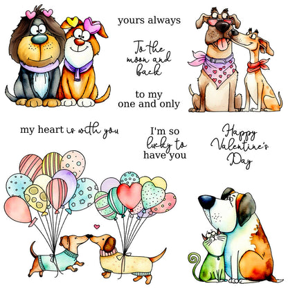 Valentine's Day Dogs Clear Stamps