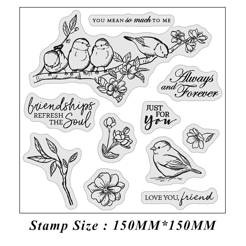 Birds and Flowers Dies & Stamps Set