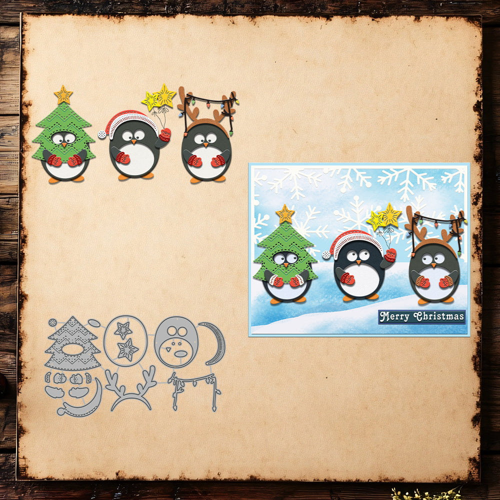 Christmas Penguins Metal Cutting Dies
