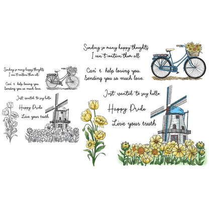 Spring Windmill Clear Stamps