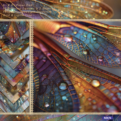 24PCS 6" Dragonfly Wings Scrapbook Paper & Cardstock