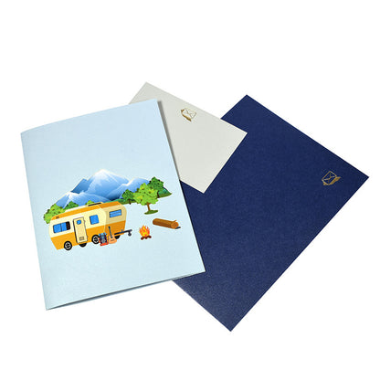 3D Creative RV Travel Pop-Up Greeting Card