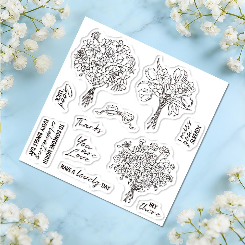 Three Bouquets Clear Stamps