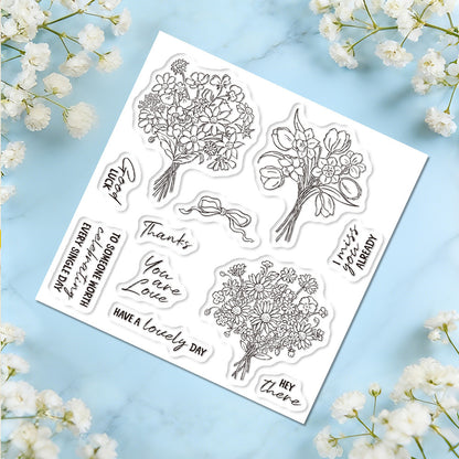 Three Bouquets Clear Stamps