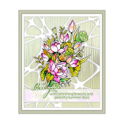 Summer Lotus Flowers Dies & Stamps Set