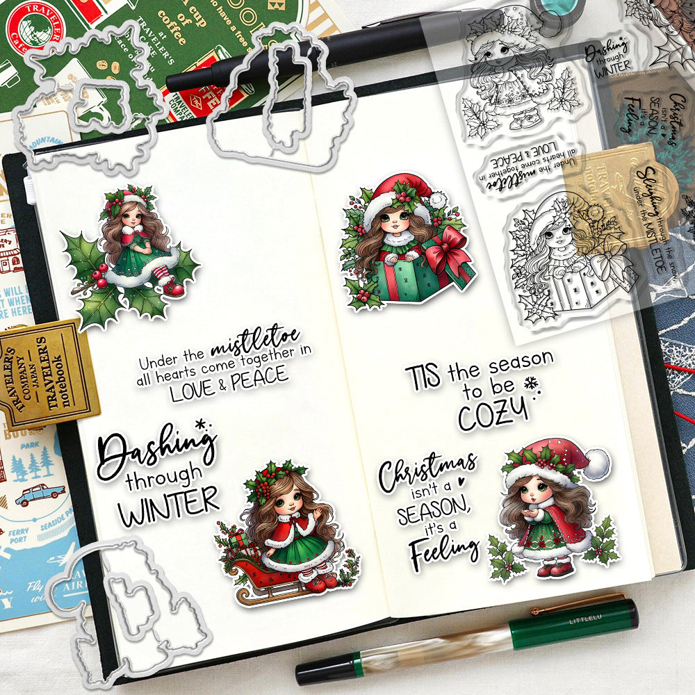 Christmas Girls Dies & Stamps Set