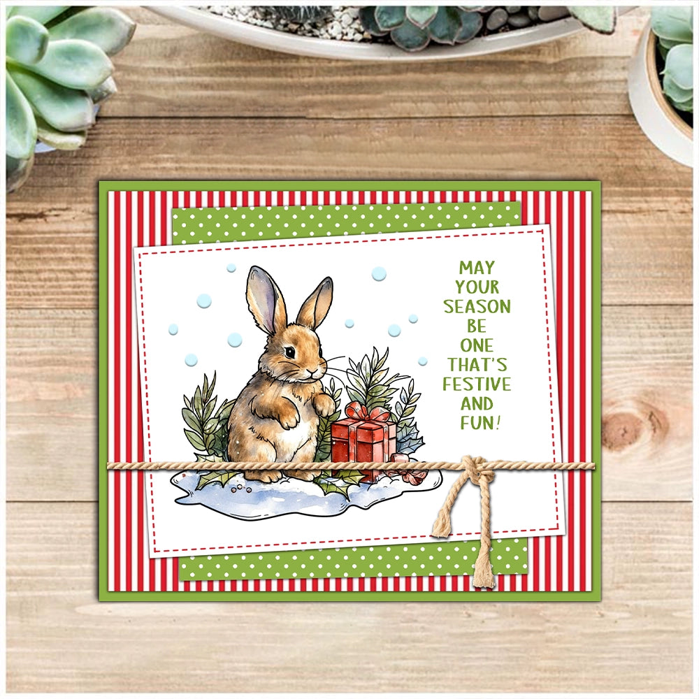 Christmas Cute Bunny Clear Stamps