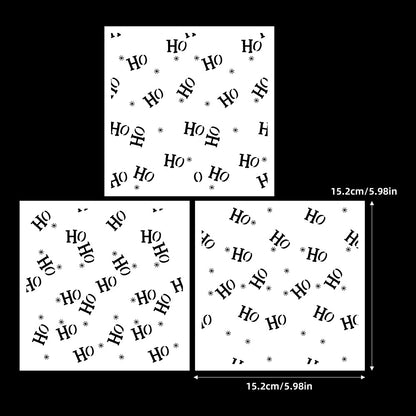 3 PCS “HO” Words Pattern DIY Painting Hollow Stencil