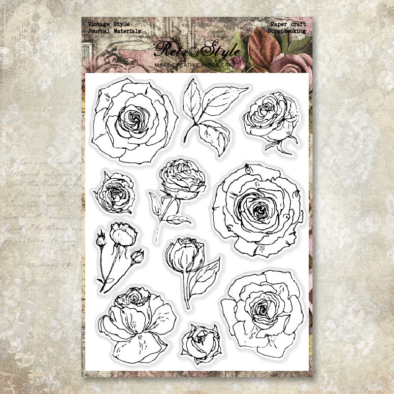 Retro Style DIY Scrapbook Clear Stamps