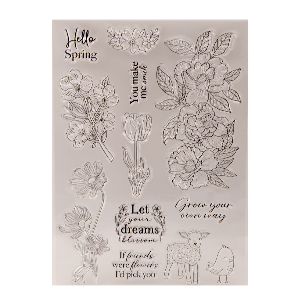 Beautiful Flower Decoration DIY Scrapbook Clear Stamps