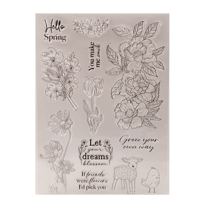 Beautiful Flower Decoration DIY Scrapbook Clear Stamps