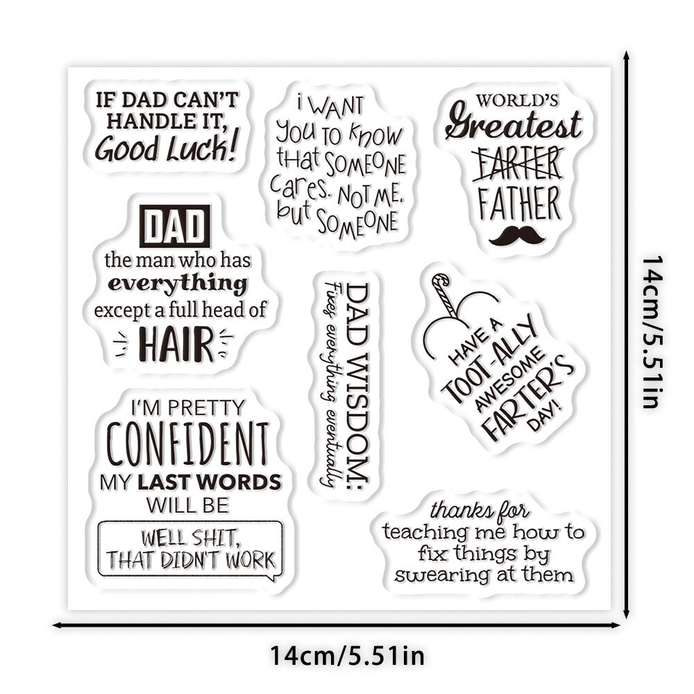 Funny Father's Day Text Clear Stamps