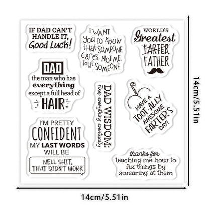 Funny Father's Day Text Clear Stamps