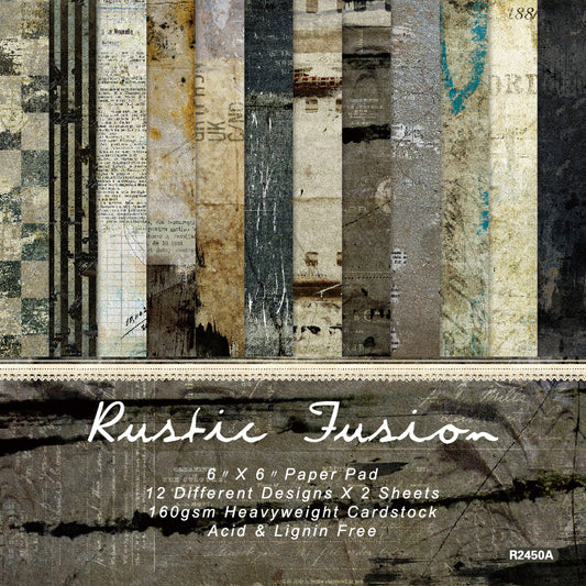 24PCS 6" Rustic Fusion Scrapbook Paper & Cardstock