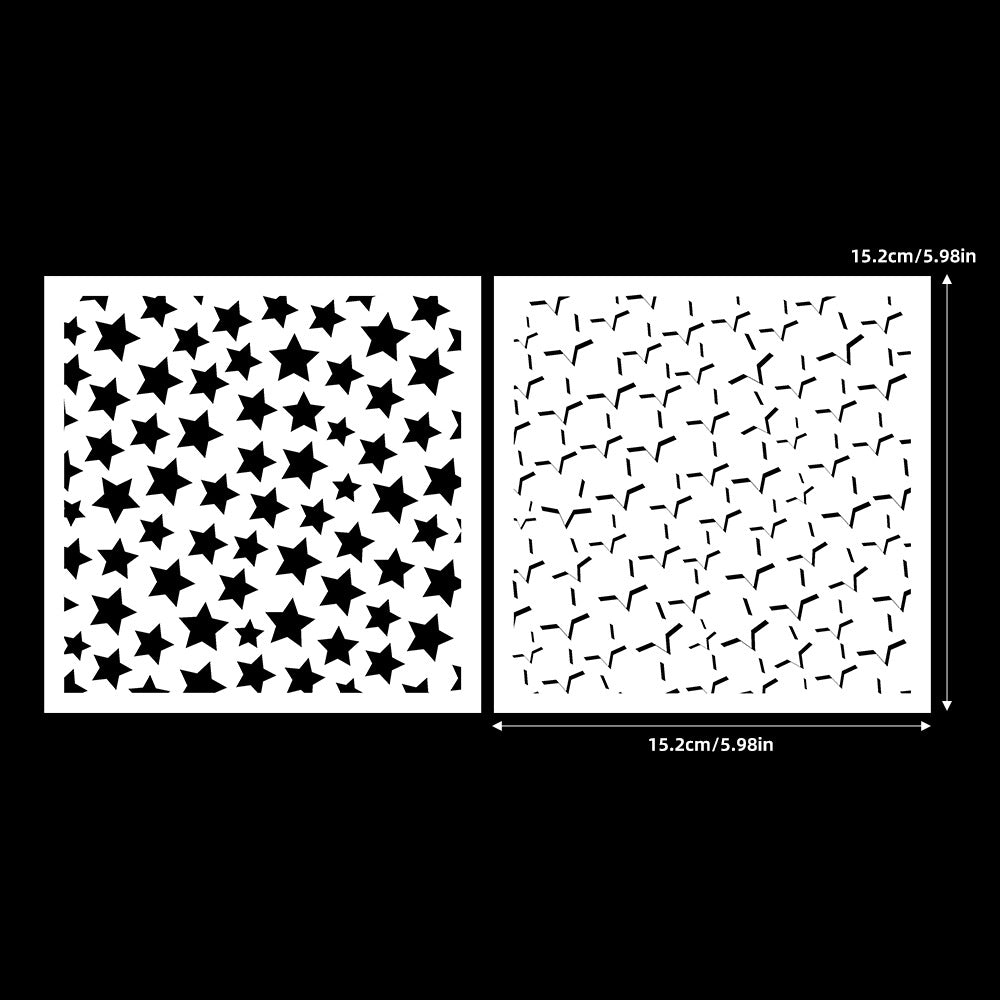 2 PCS Star Pattern DIY Painting Hollow Stencil