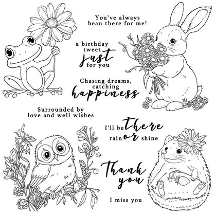 Animals and Flowers Clear Stamps