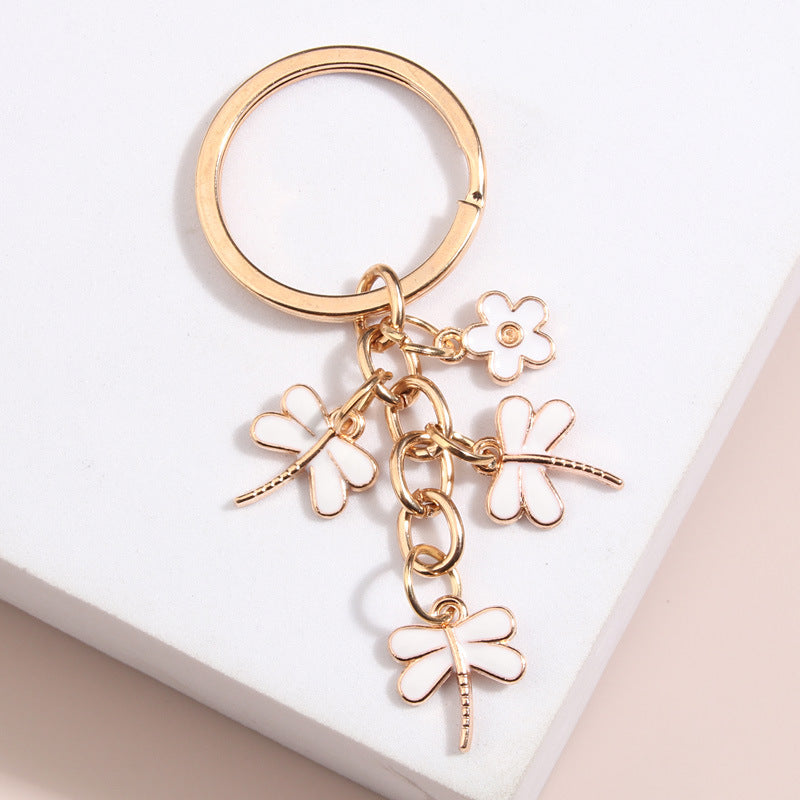 Cute Bee Dragonfly Butterfly Flower Keychain