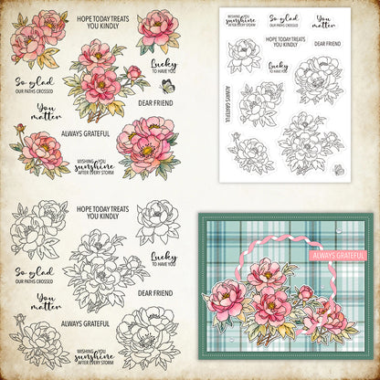 Beautiful Hibiscus Flowers Clear Stamps